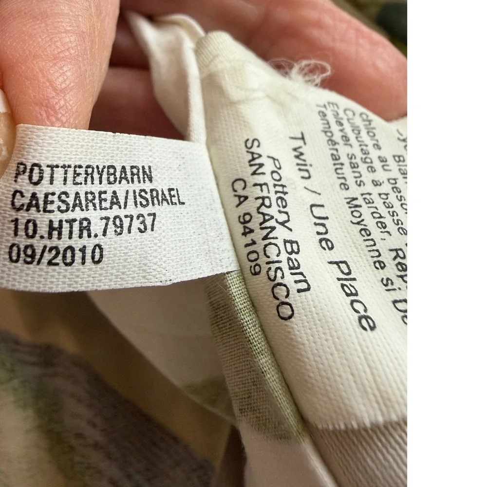 Rare Pottery Barn Vintage Bird Duvet Cover Twin White Ceasarea Sparrow Botanical